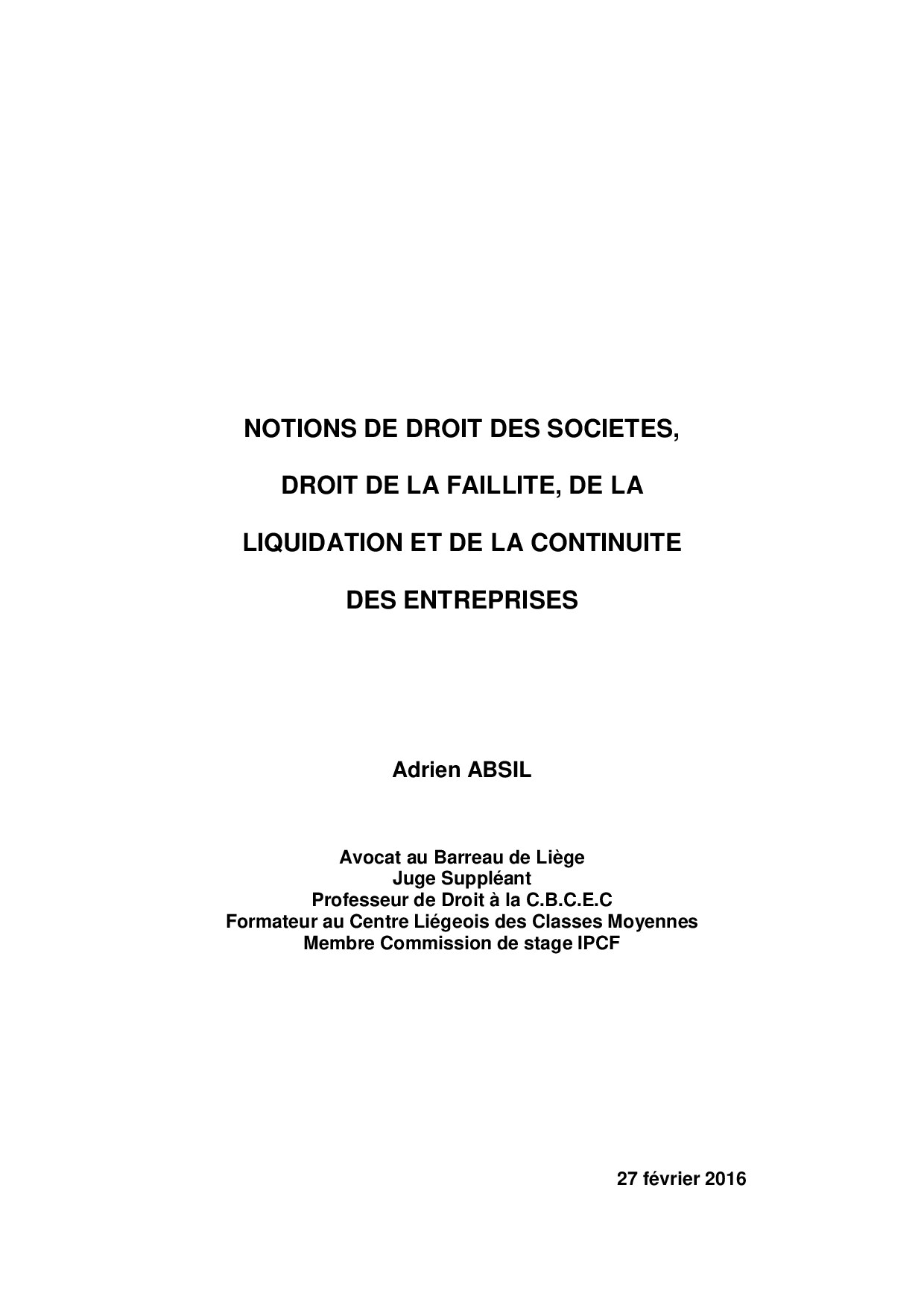 Notions de droit des societes