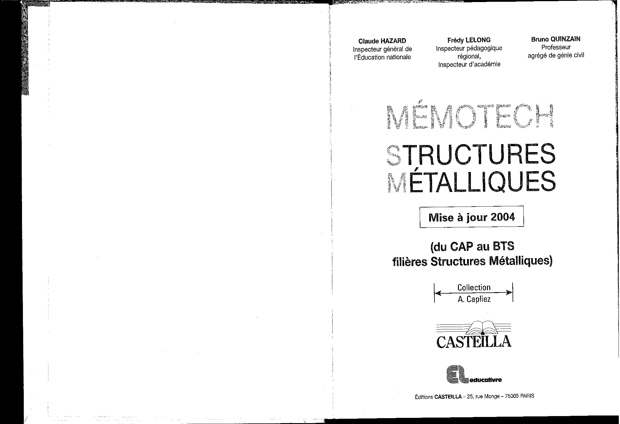 Memotech Structures métalliques (Du CAP au BTS filières structures Métalliques) (Christophe Hazard, Frédy Lelong etc.) (z-library.sk, 1lib.sk, z-lib.sk)