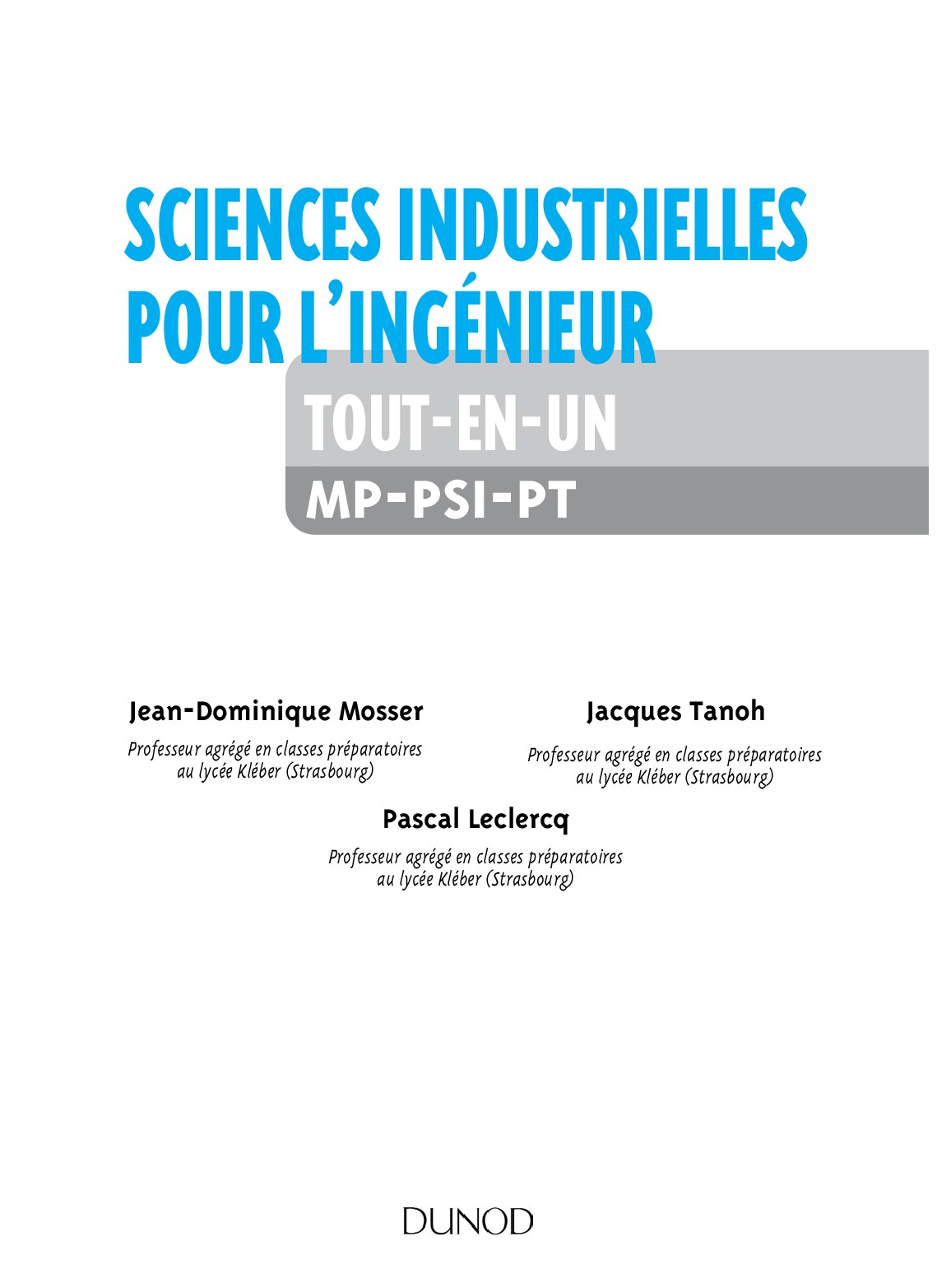 Sciences indu 2e ann MP PSI PT