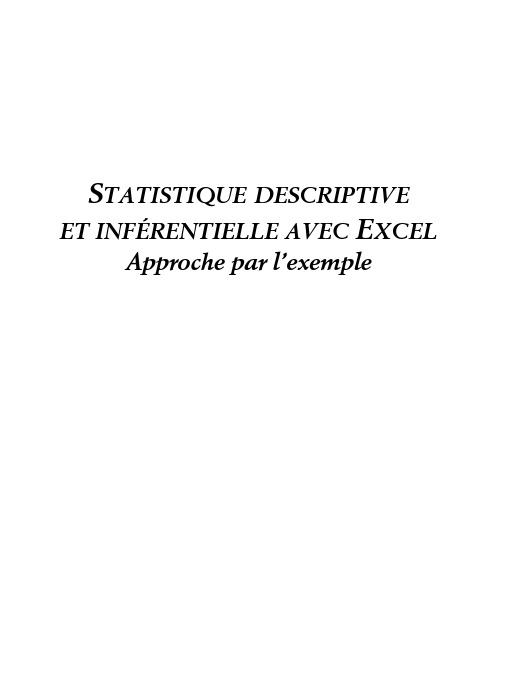 Statistique descriptive et infÃ©rentielle avec Excel