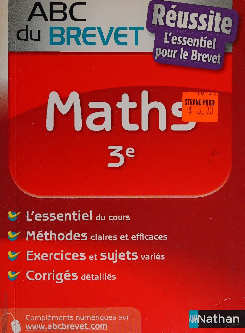 ABC BREVET REUSSITE MATHS 3E N306