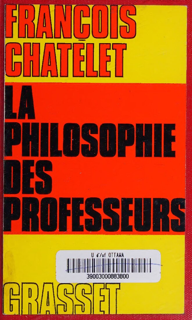 LA PHILOSOPHIE DES PROFESSEURS