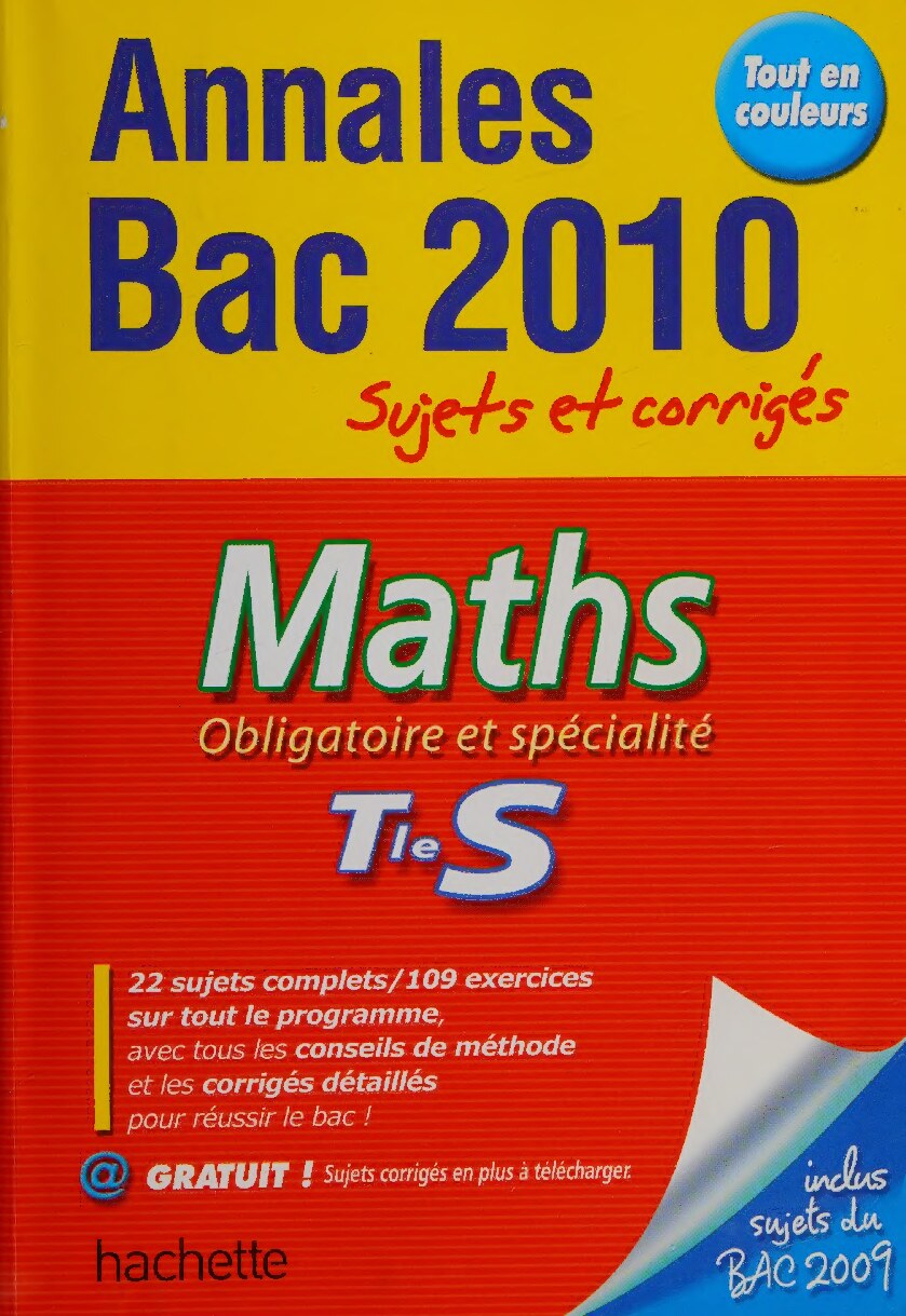 Maths : obligatoire et spécialité, Tle S