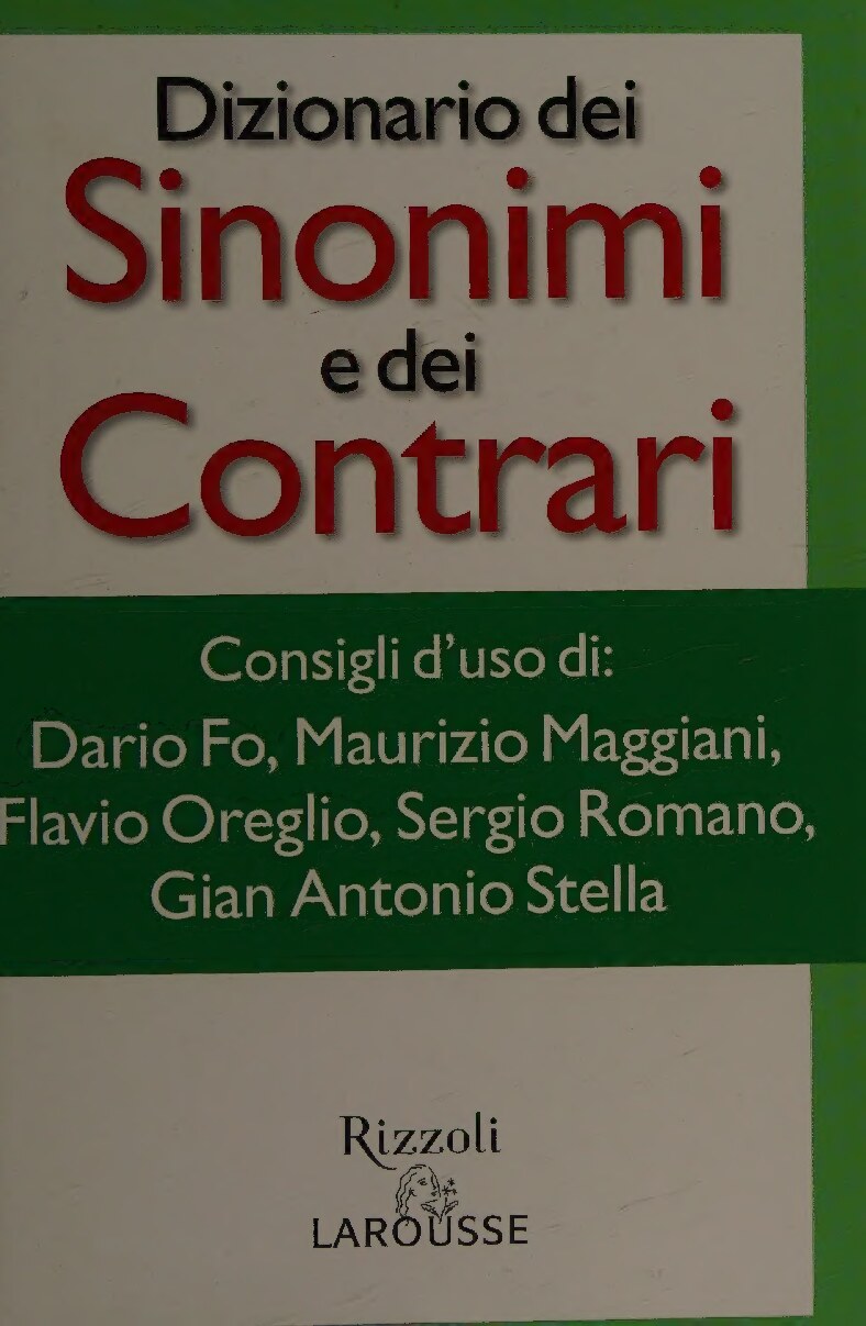 Dizionario Dei Sinonimi E Dei Contr