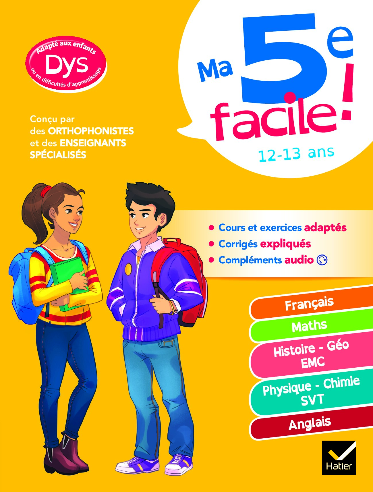 Ma 5e facile ! adapté aux enfants DYS ou en difficulté d'apprentissage