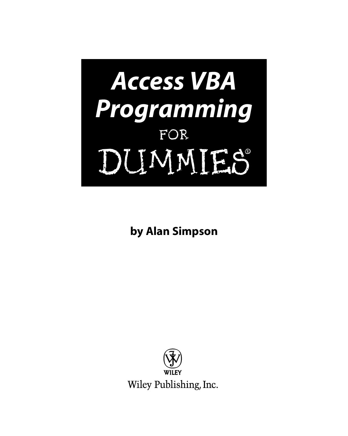 Access VBA Programming For Dummies