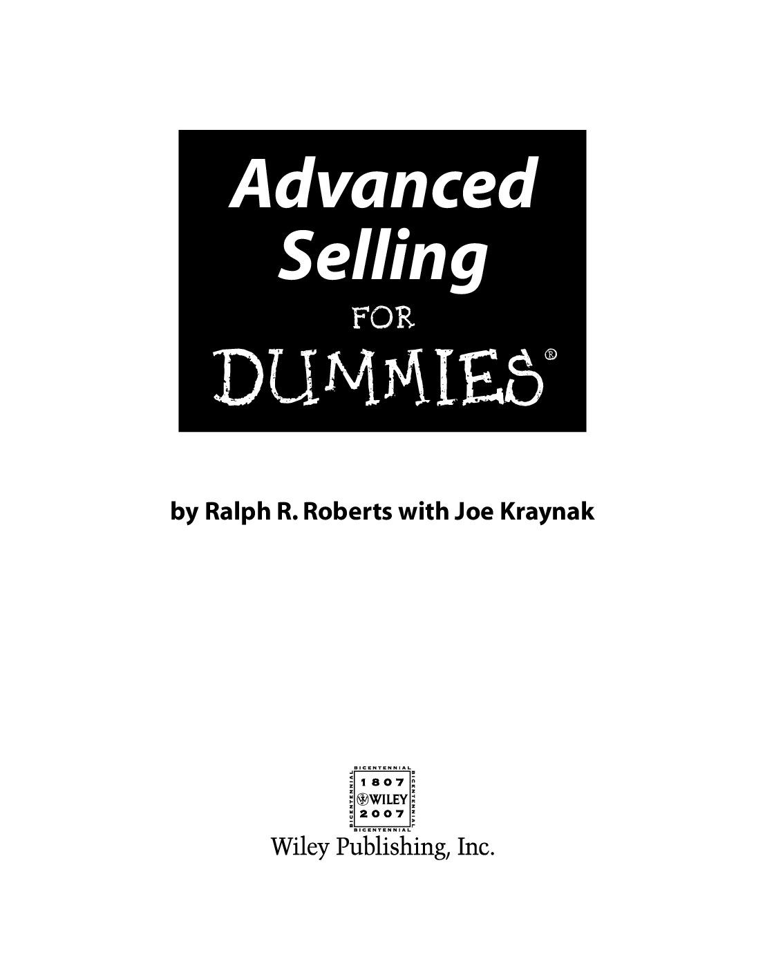 Advanced Selling for Dummies - Dummies Guide