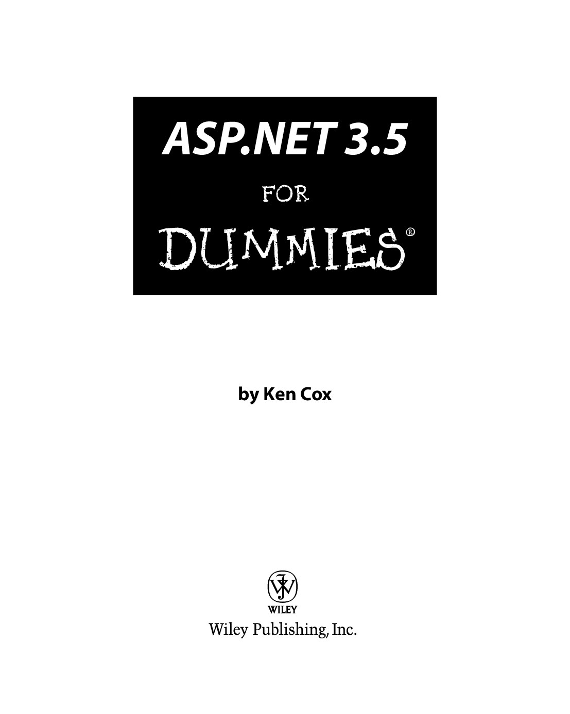 ASP.NET 3.5 for Dummies - Dummies Guide