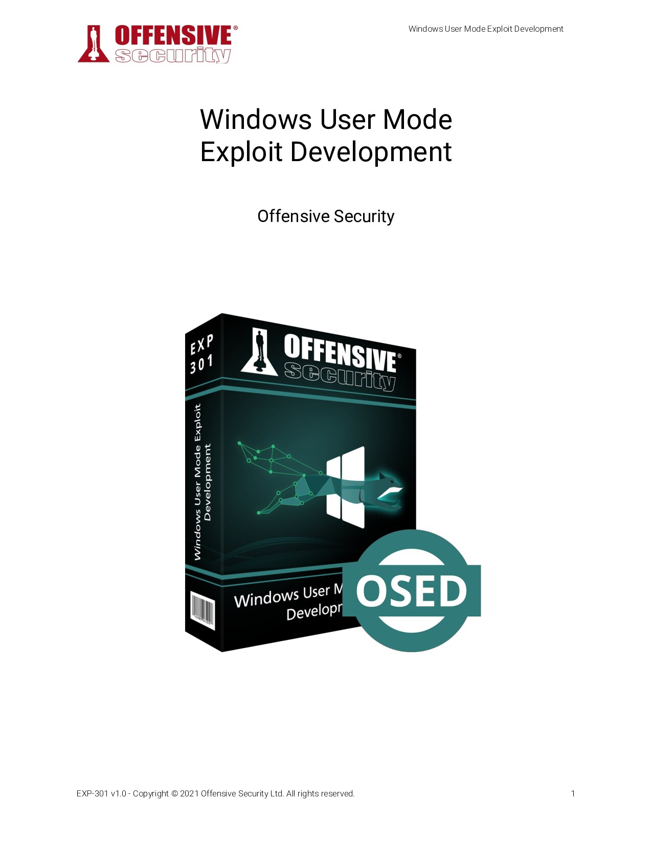 EXP-301 Windows User Mode Exploit Development [OSED] 2022 (offensive security) (Z-Library)
