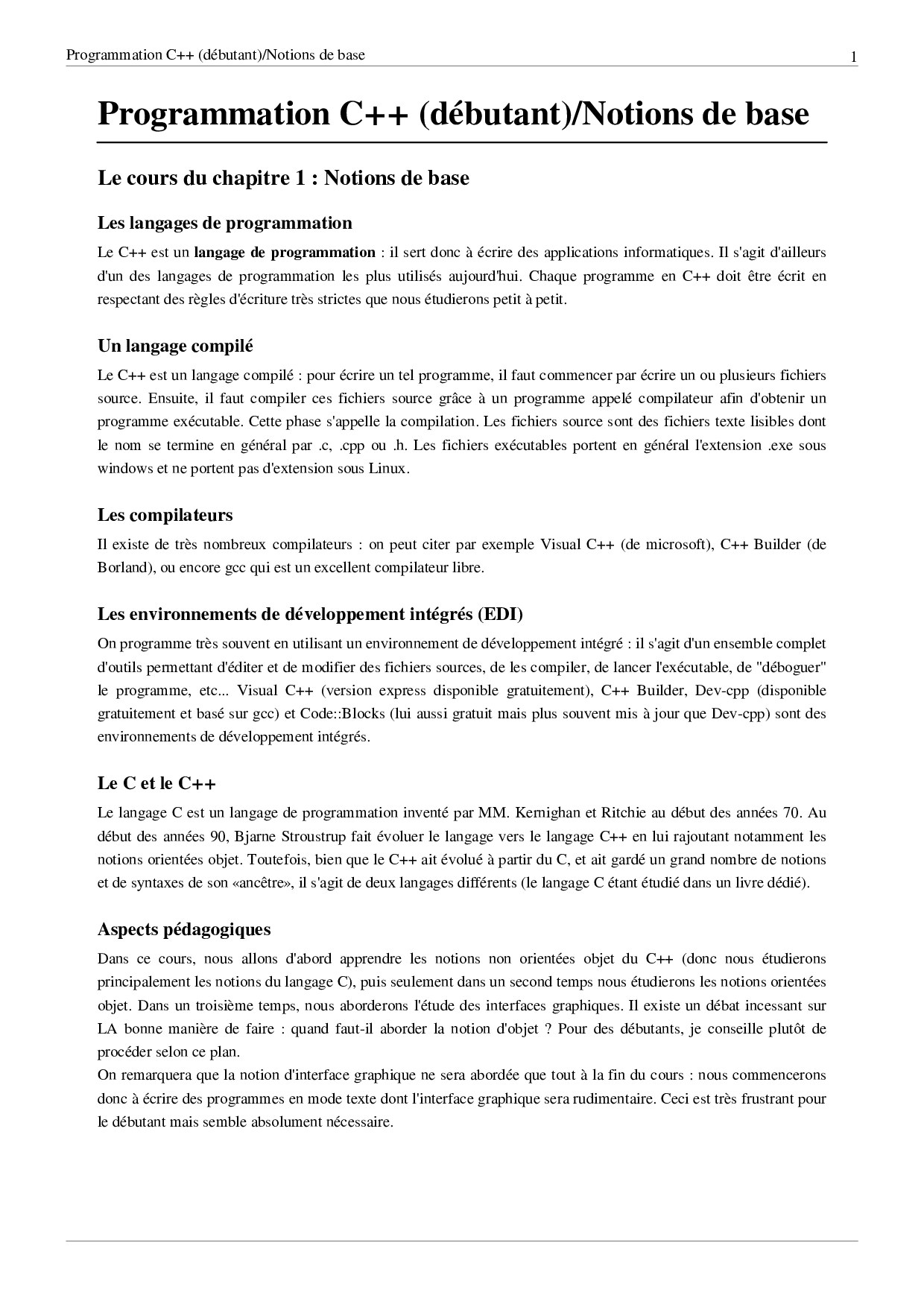 Programmation C++