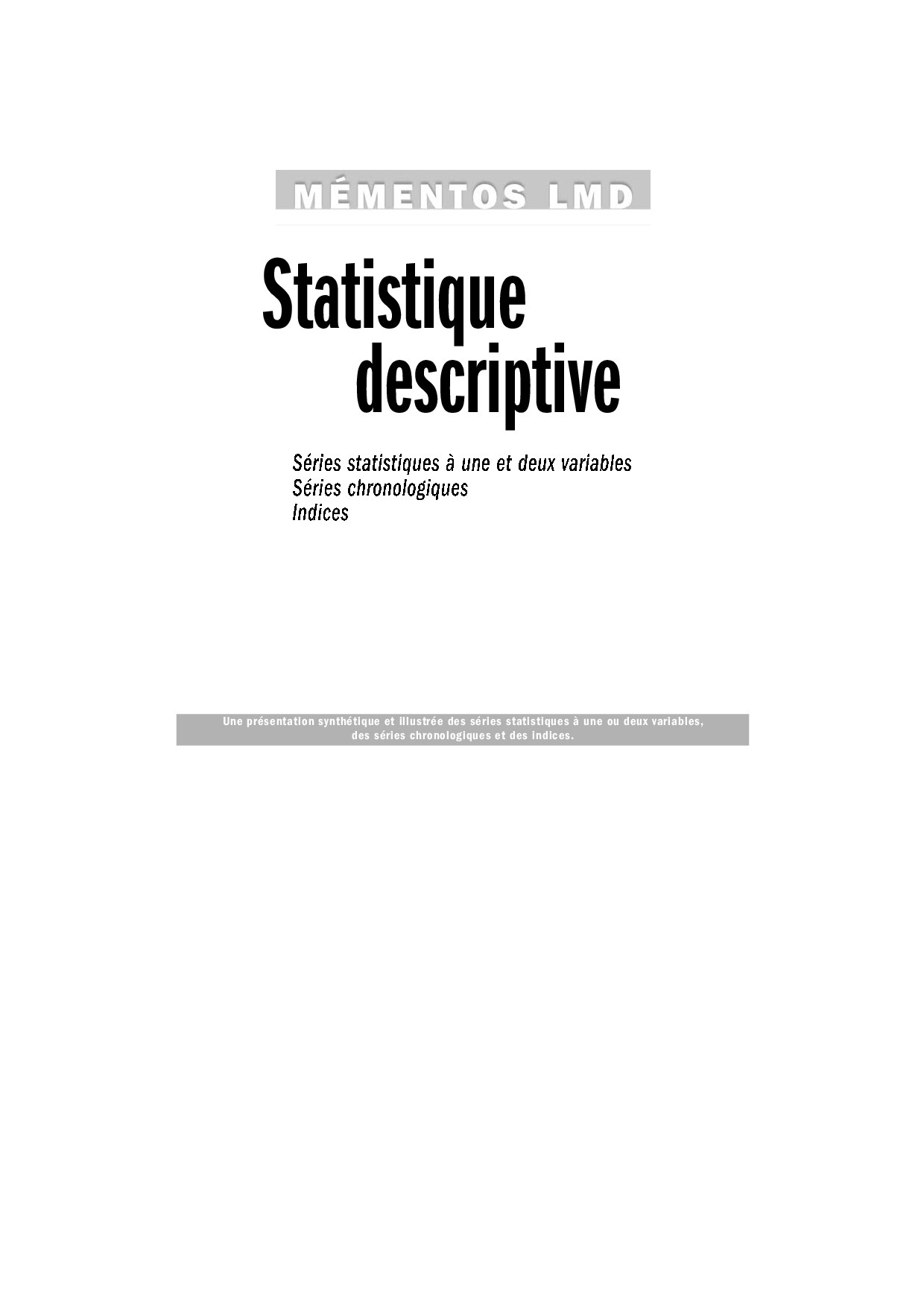 Mémentos LMD - Statistique descritive.MDI