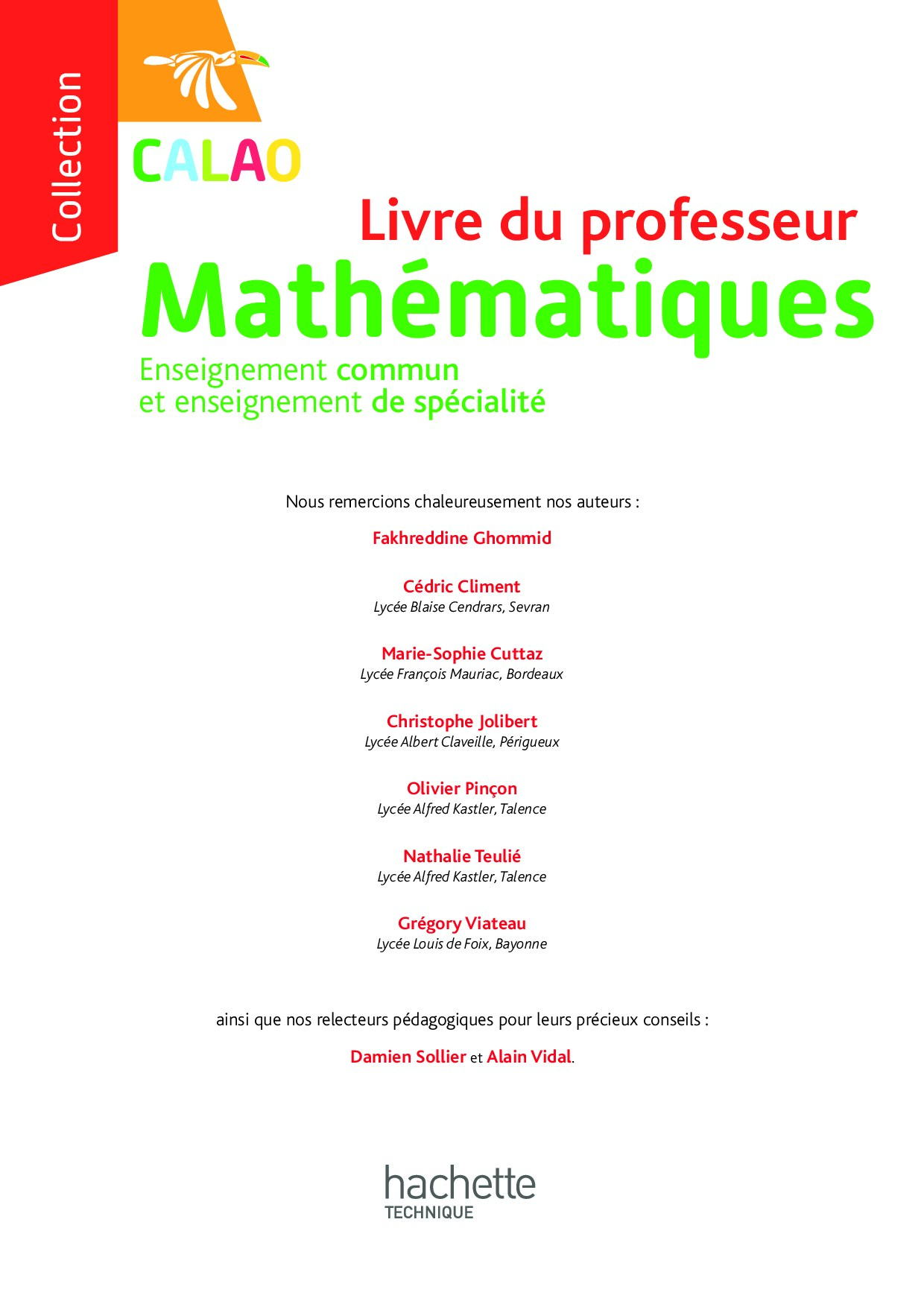 Calao Maths Terminale spécialité STI2D, - Inconnu