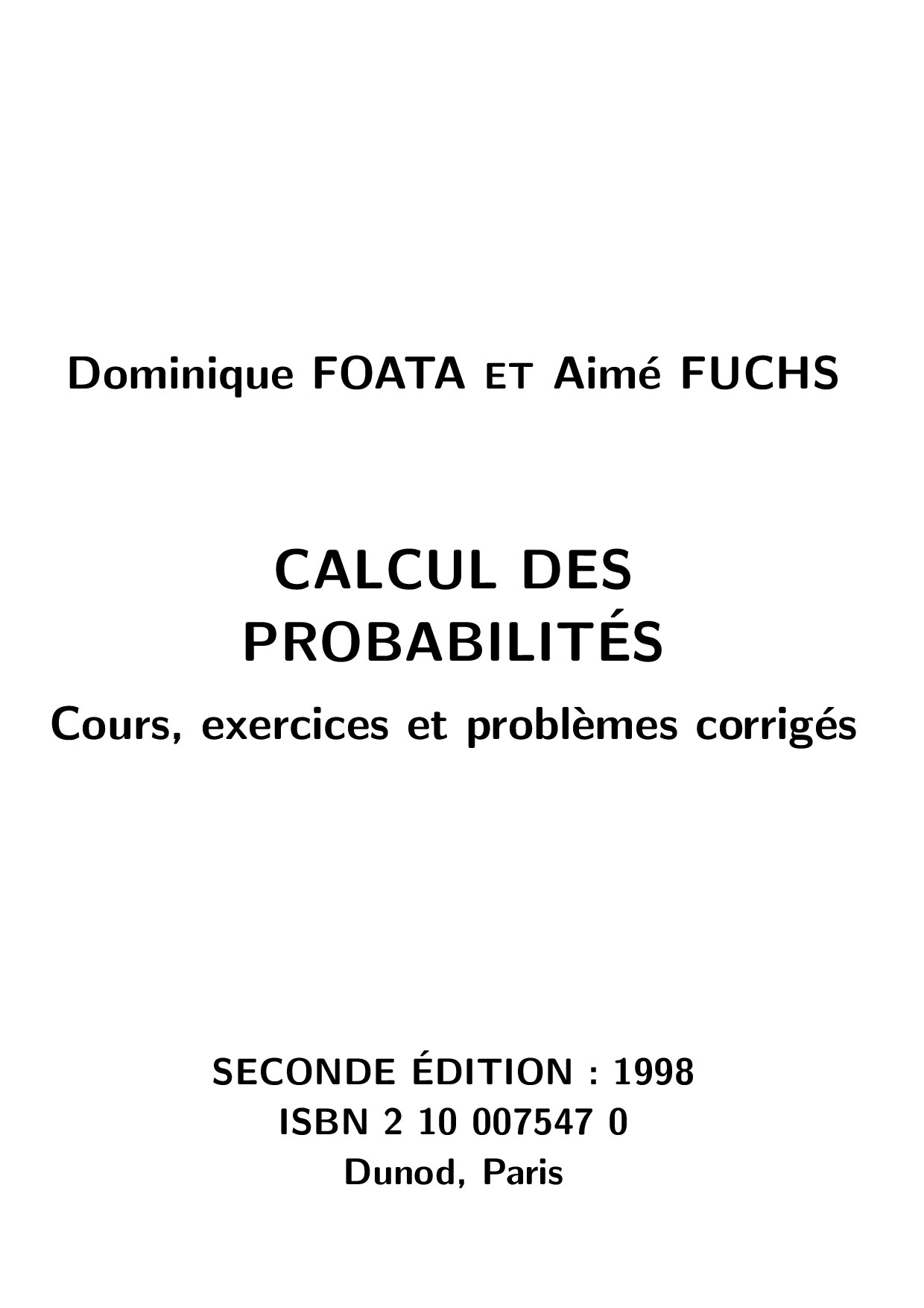 Calcul des probabilités