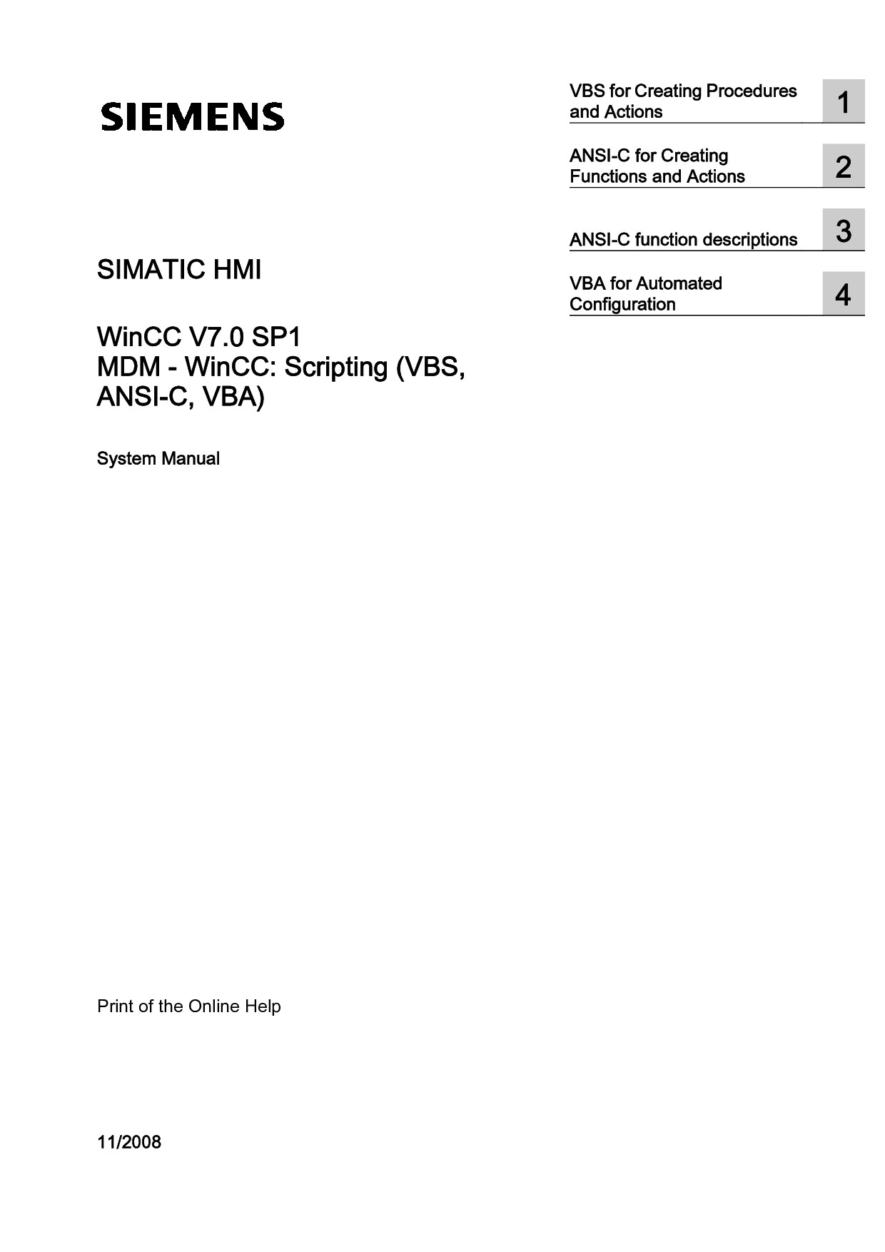 MDM - WinCC: Scripting (VBS, ANSI-C, VBA)
