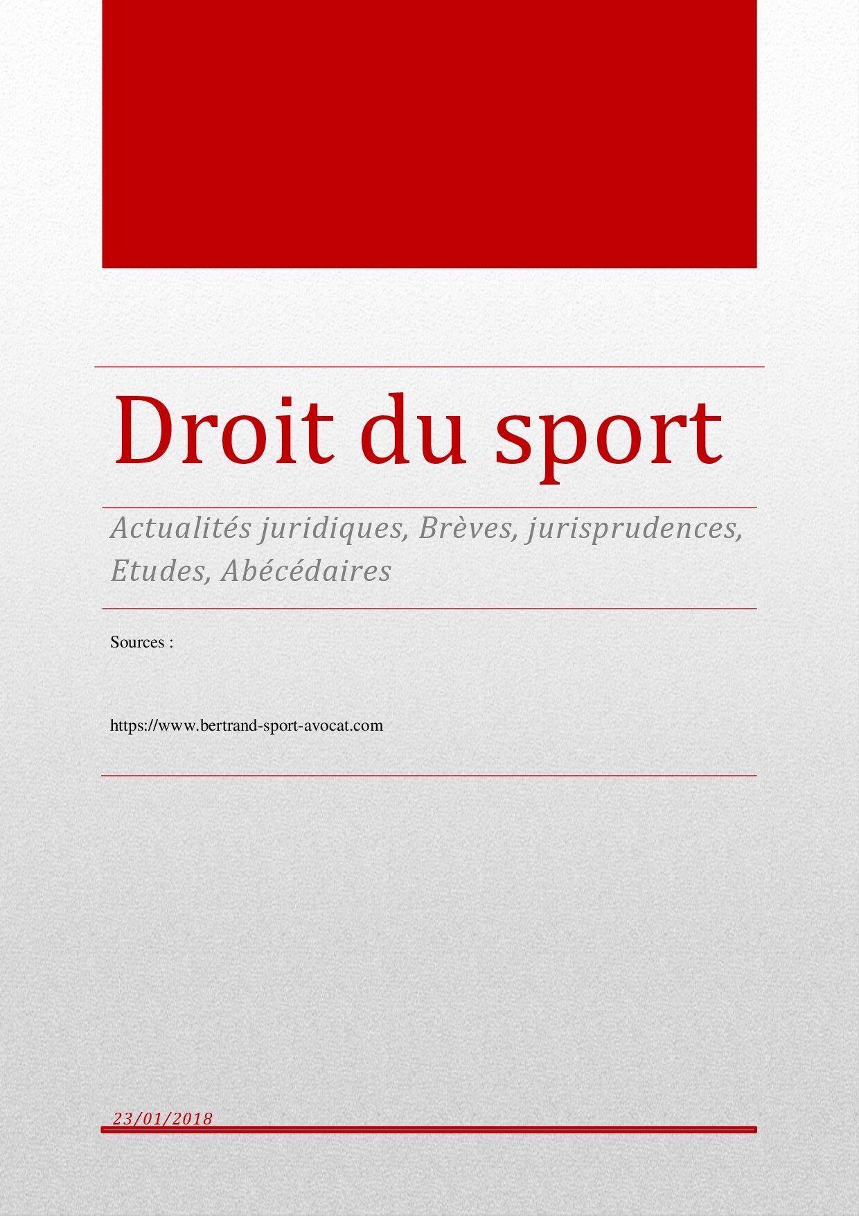 Droit du sport