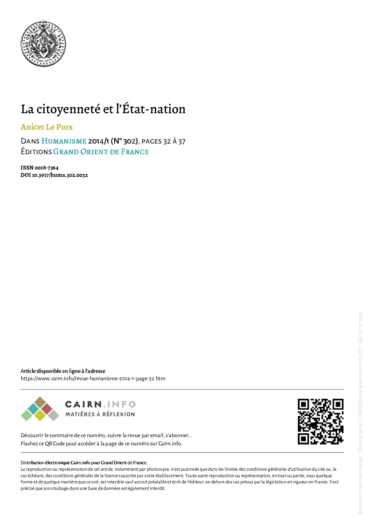 La citoyennete et l'Etat-nation