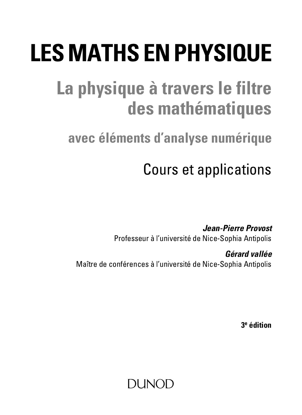 LES MATHS EN PHYSIQUE