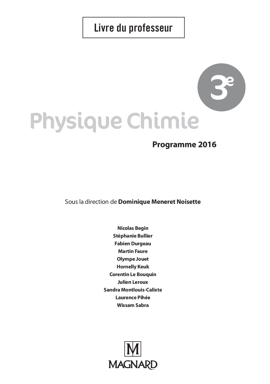 Physique-Chimie : libvre professeur