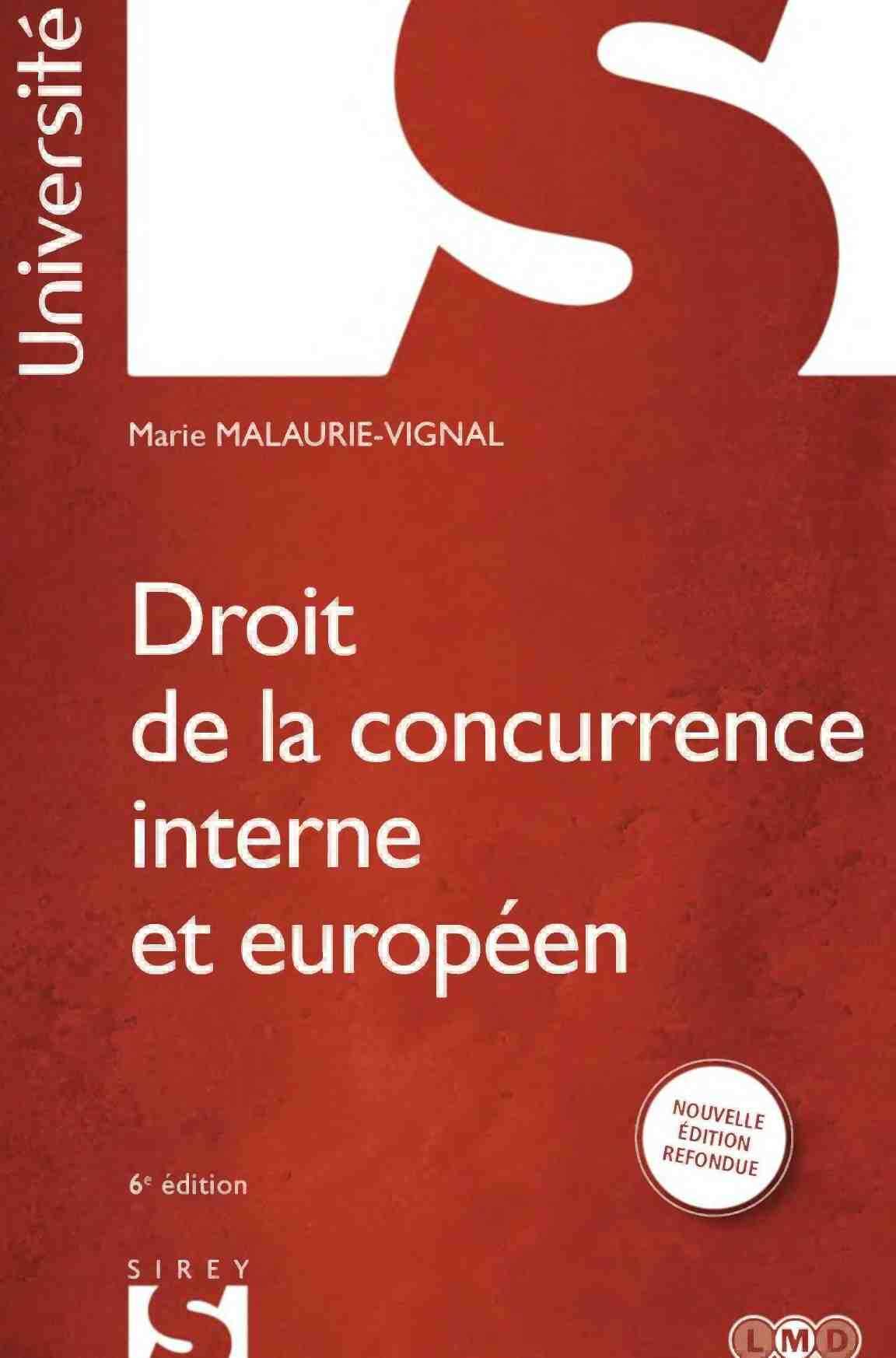 Droit de la concurence interne et européen